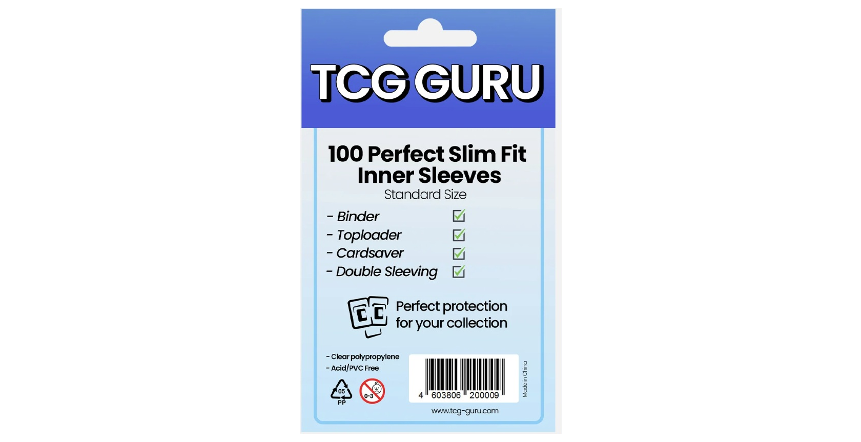 TCG Guru Perfect Slim Fit Inner Sleeves (100pcs)